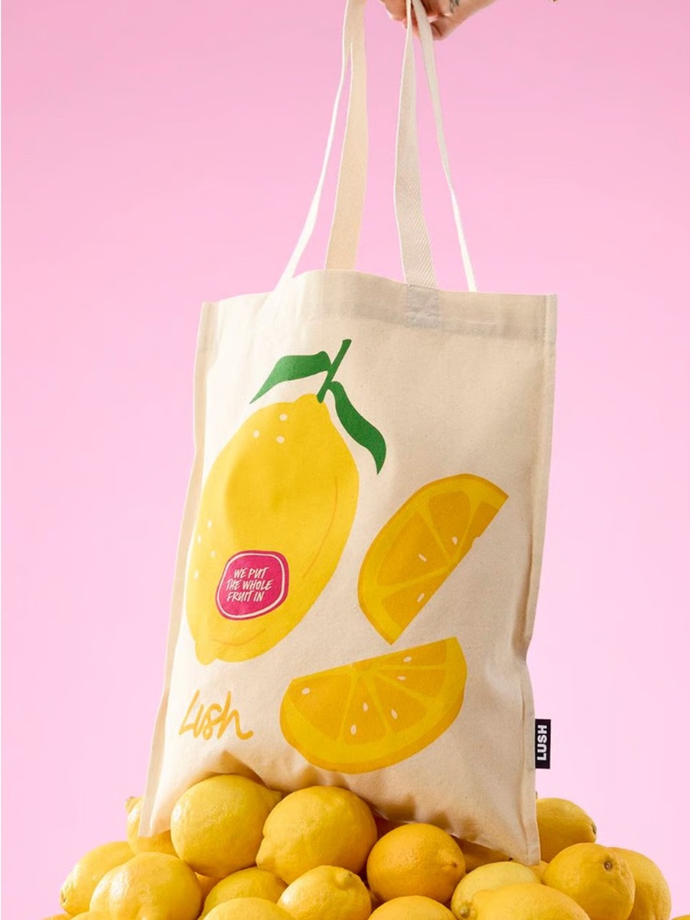 Lush Canvas Lemon Tote Bag - NEW